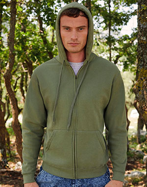 Sudadera capucha cremallera entera hombre fruit of the loom