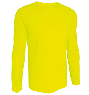 CAMISETA TÉCNICA MANGA LARGA ADULTO AMARILLO FLUOR