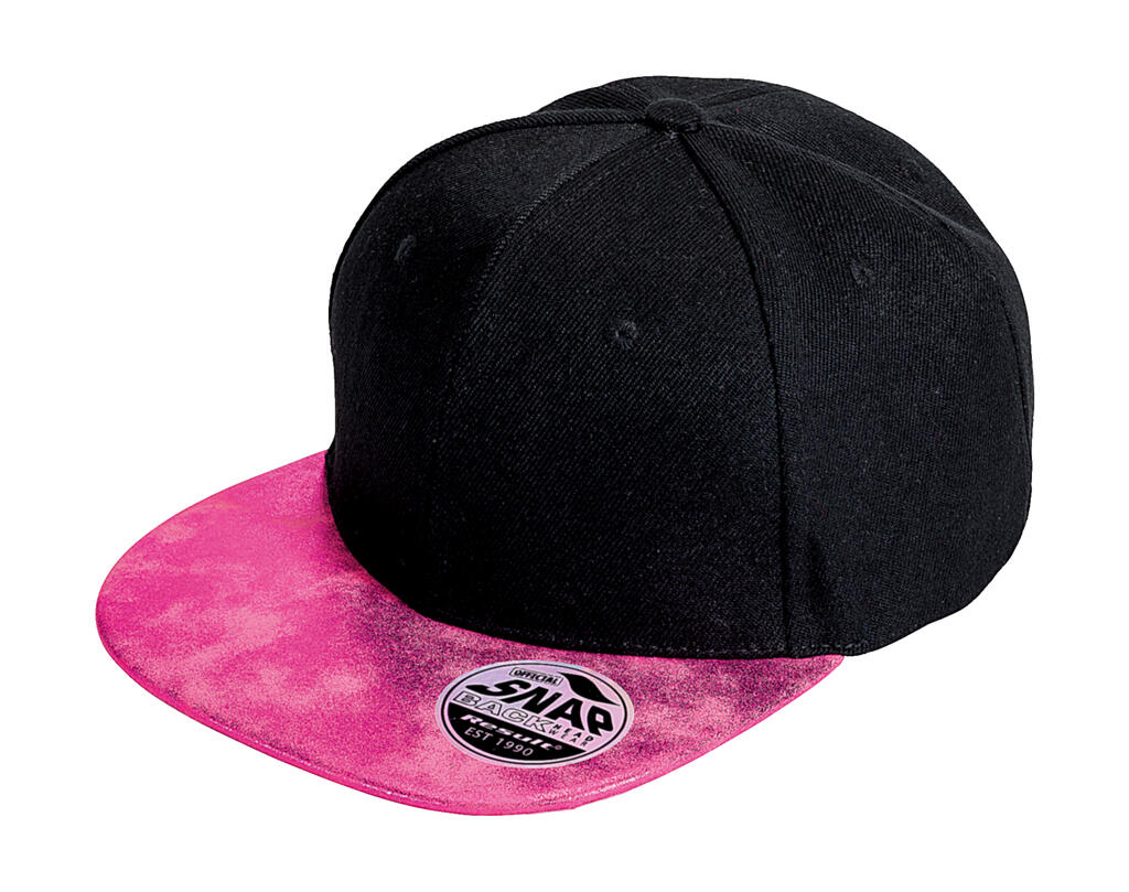 Gorra Snapback Bronx con visera plana brillante Black/Pink
