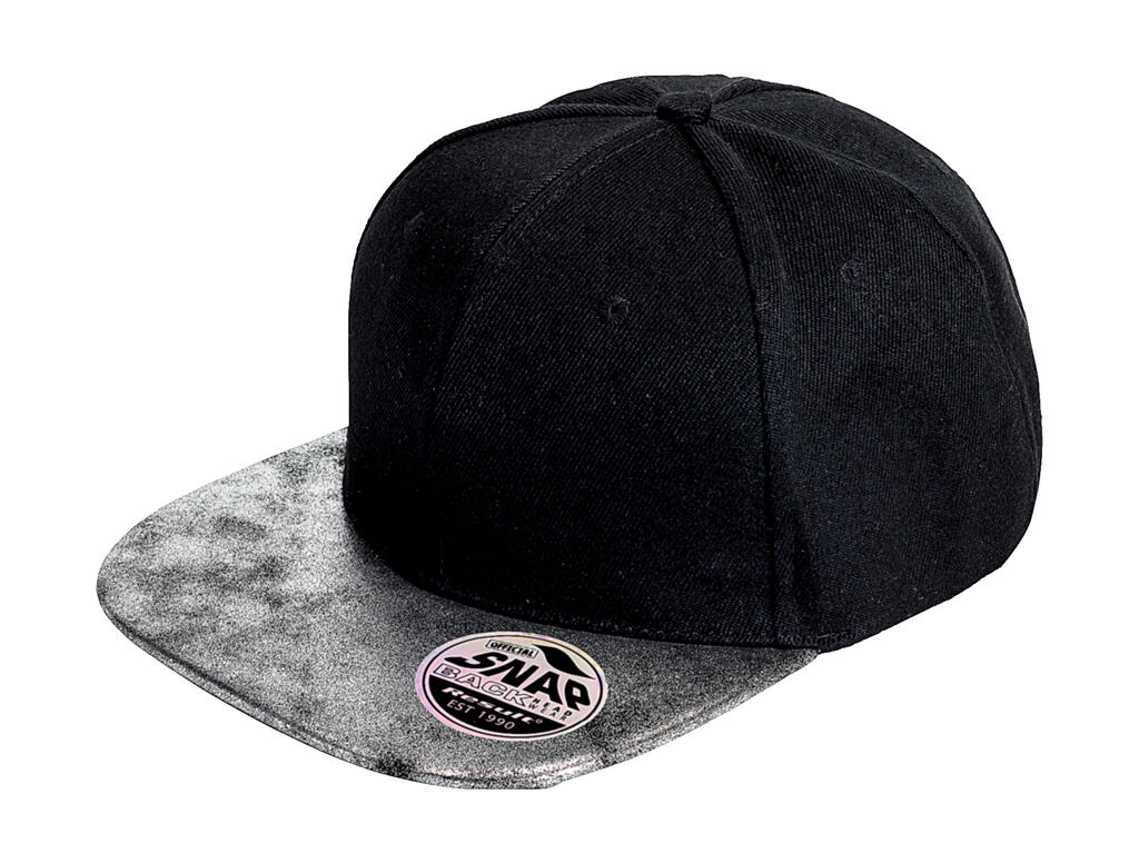 Gorra Snapback Bronx con visera plana brillante Black/Silver
