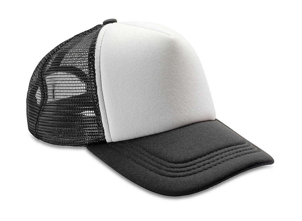 Gorra acolchada con ½ malla Black/White