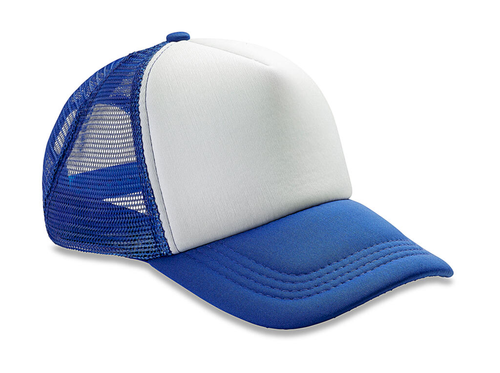 Gorra acolchada con ½ malla Royal/White