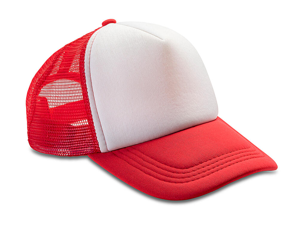 Gorra acolchada con ½ malla Red/White