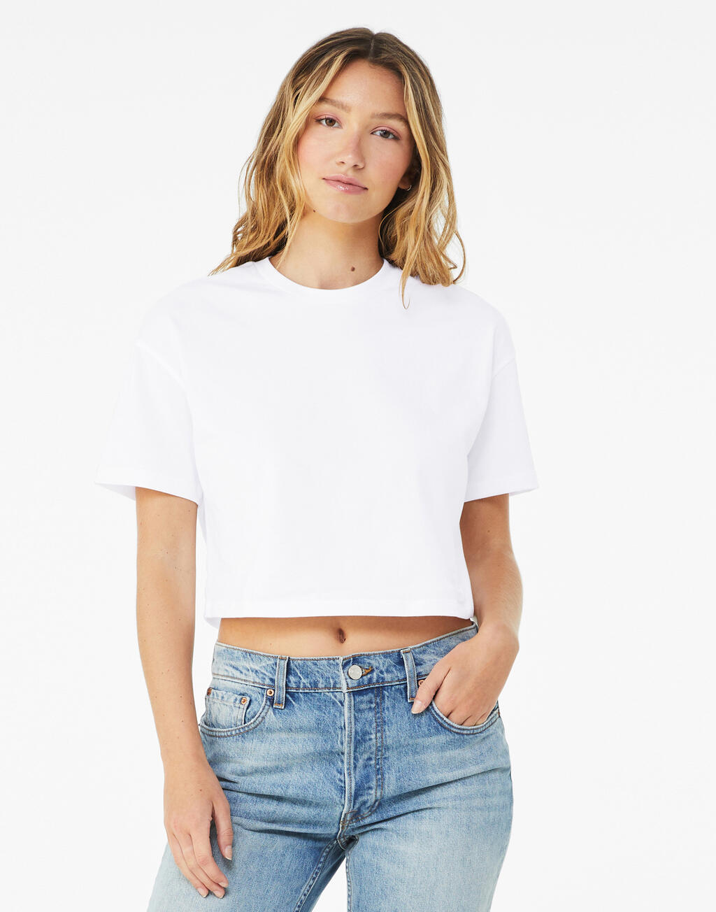 Camiseta corta de punto Mujer White