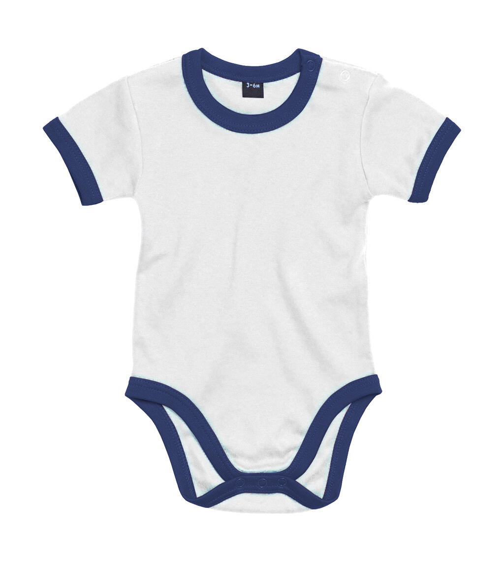 Body bebé Ringer White/Nautical Navy