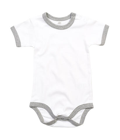 Body bebé Ringer White/Heather Grey Melange