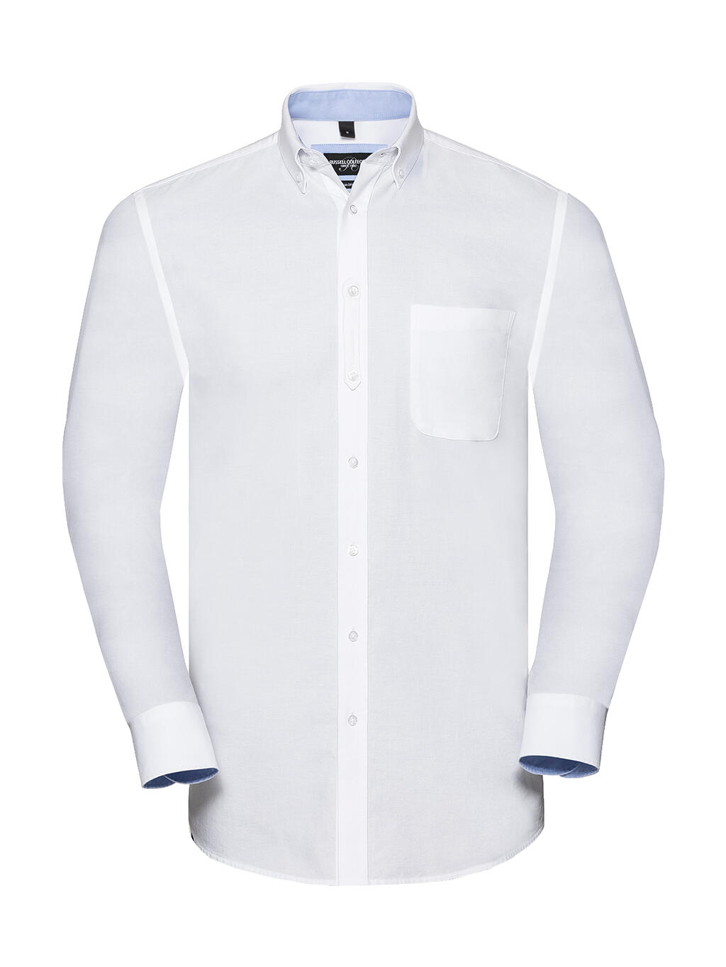 Camisa orgánica Oxford Washed entallada hombre White/Oxford Blue