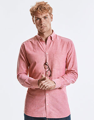Russell Europe Camisa orgánica Oxford Washed entallada hombre