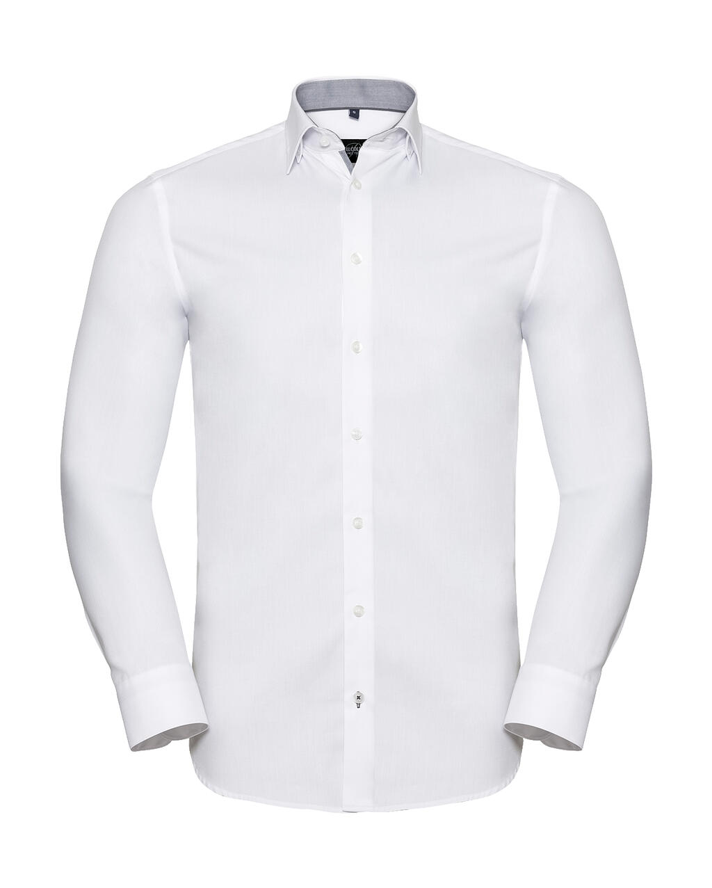 Camisa entallada y contrastada hombre White/Silver/Convoy Grey