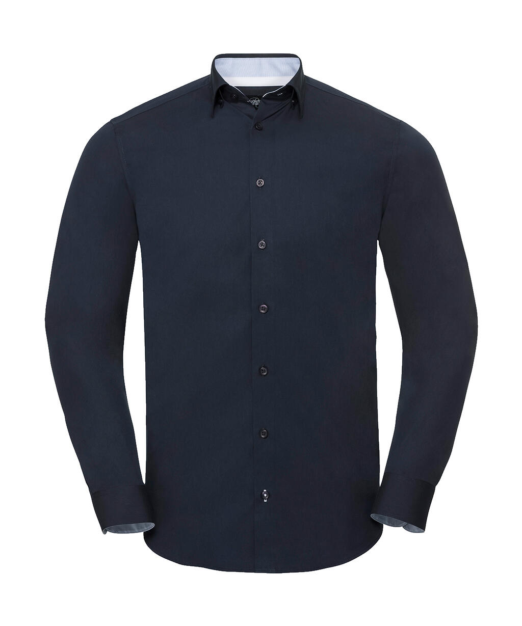 Camisa contrastada Ultimate Stretch hombre Bright Navy/Oxford Blue/White