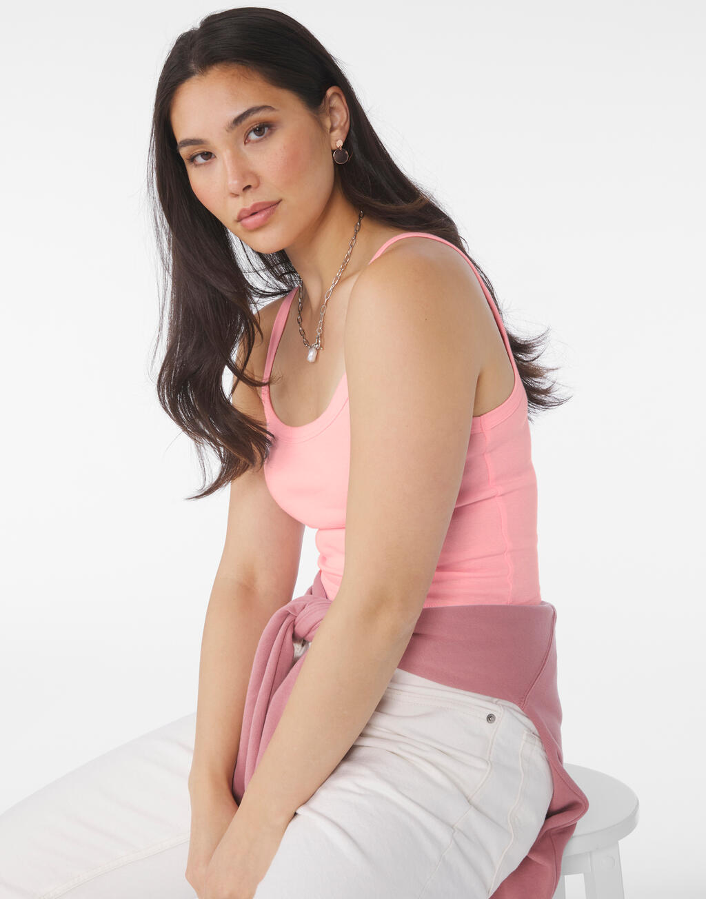 Bella Camiseta tirantes canalé mujer Micro Rib Spaghetti