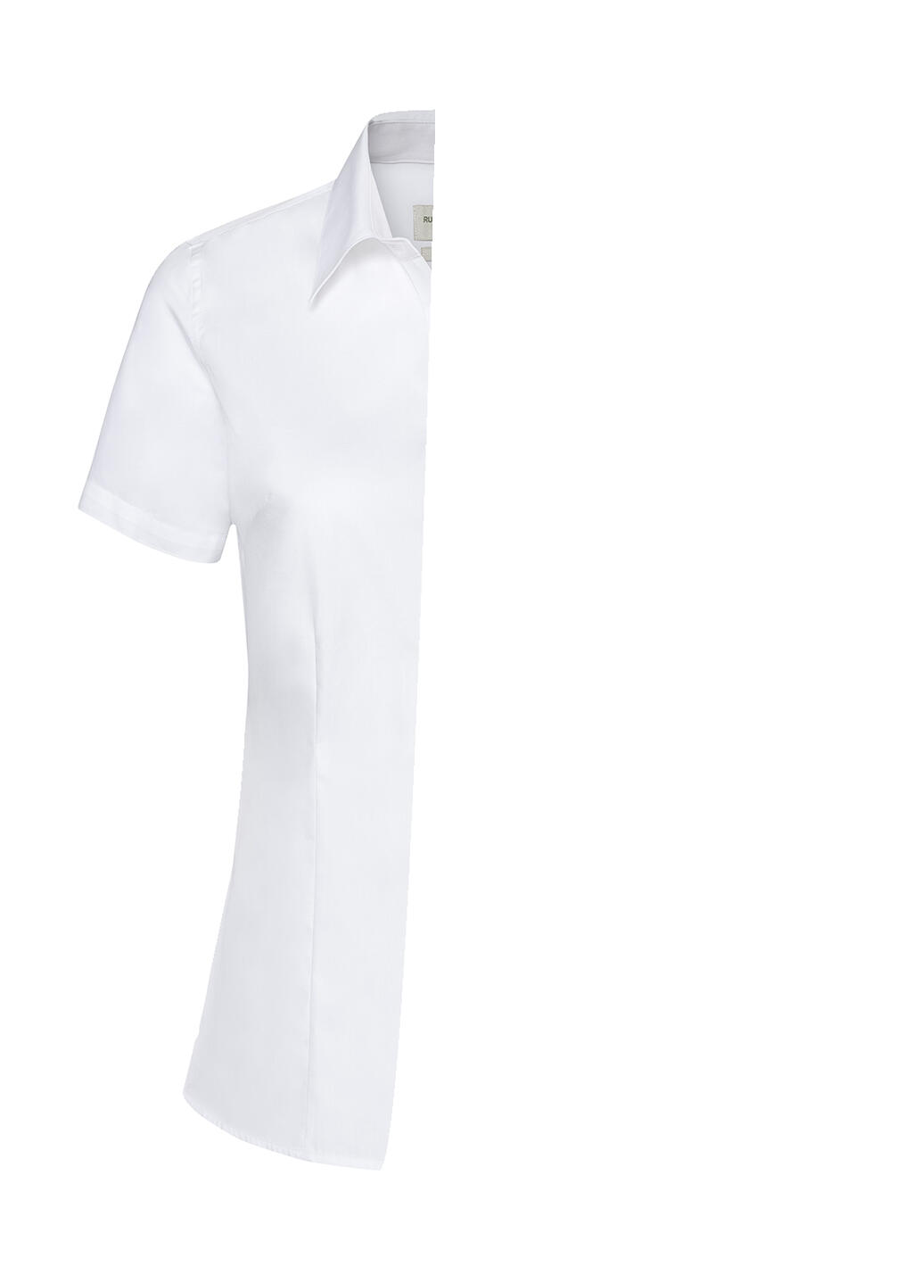 Camisa entallada manga corta Coolmax® mujer White