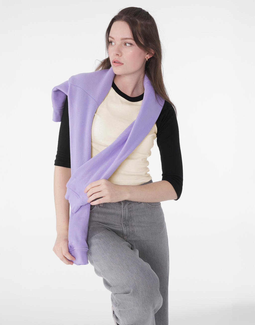 Bella Camiseta 3/4 raglán mujer Micro Rib