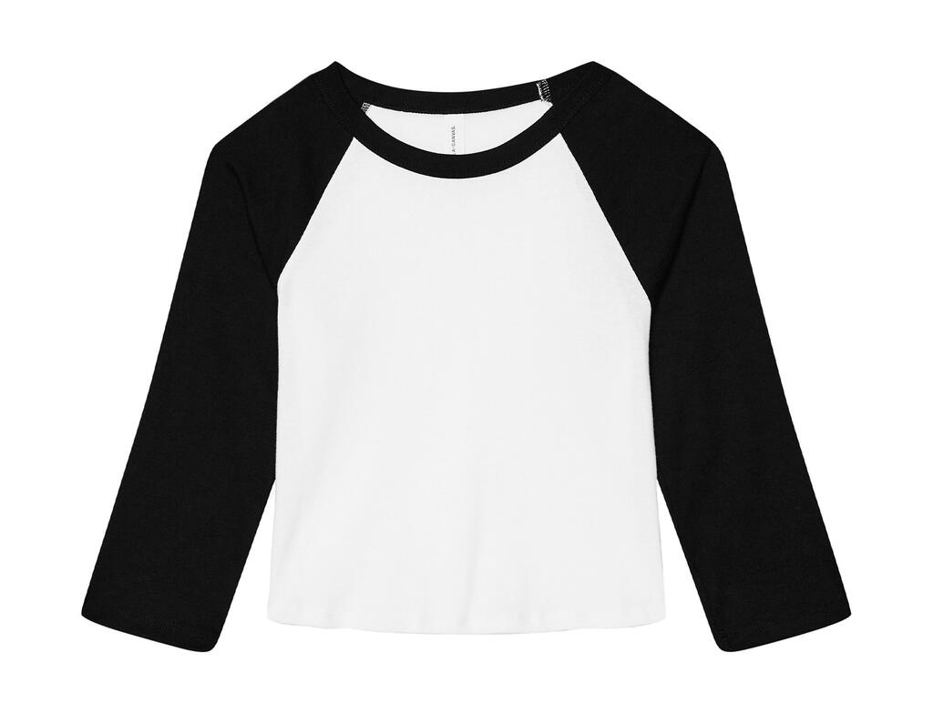 Camiseta 3/4 raglán mujer Micro Rib Natural/Black