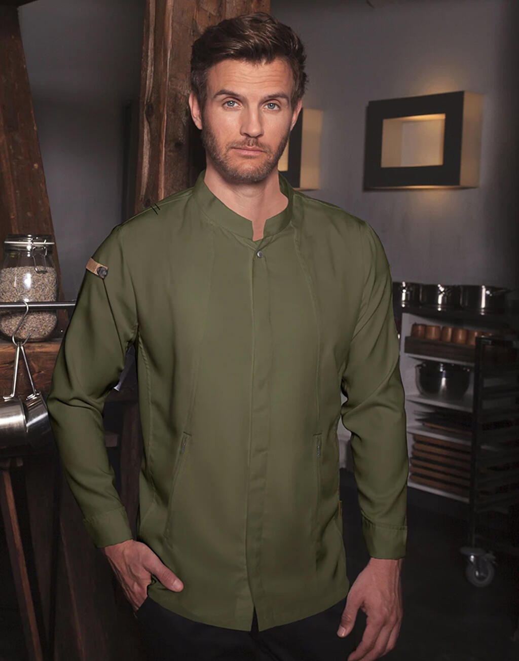 Karlowsky Chaqueta de Chef Green-Generation