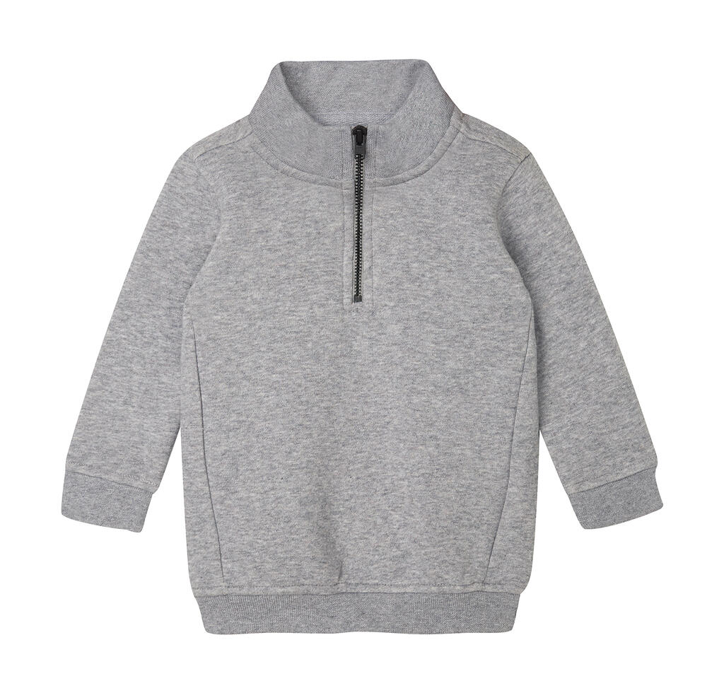 Sudadera con cremallera 1/4 para bebés Heather Grey Melange