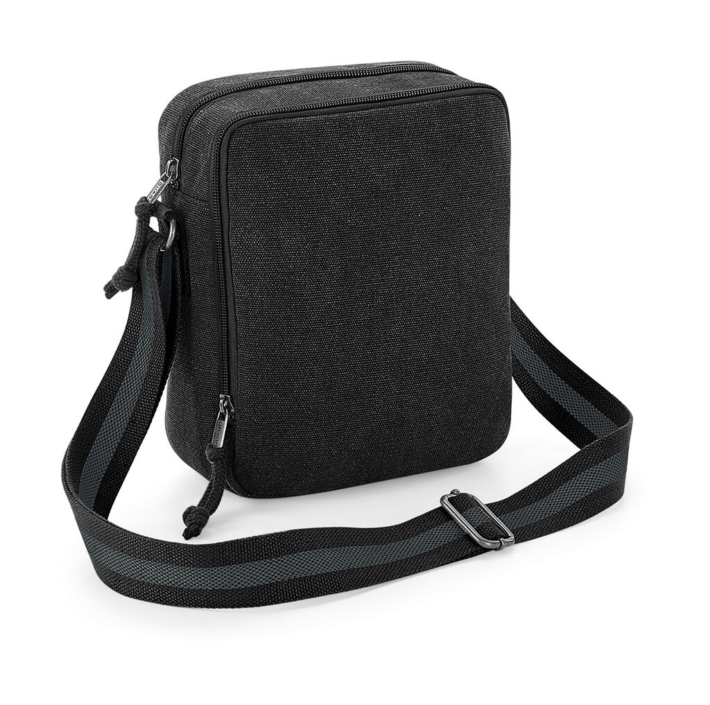 Mini bandolera vintage de lona Vintage Black