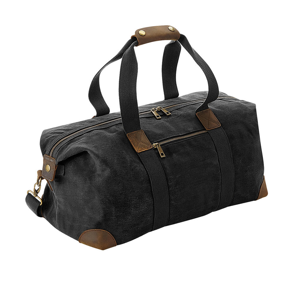 Bolsa Heritage de lona encerada Black