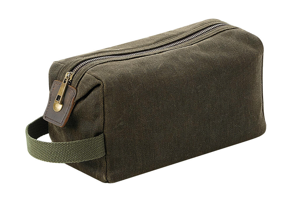 Neceser Heritage de lona encerada Olive Green