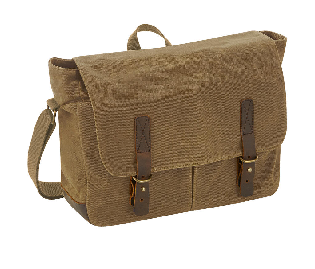 Mochila messenger Heritage de lona encerada Desert Sand