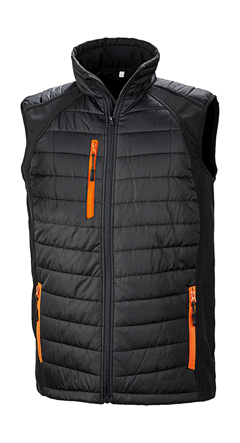 Chaleco Softshell acolchado Compass Black/Orange
