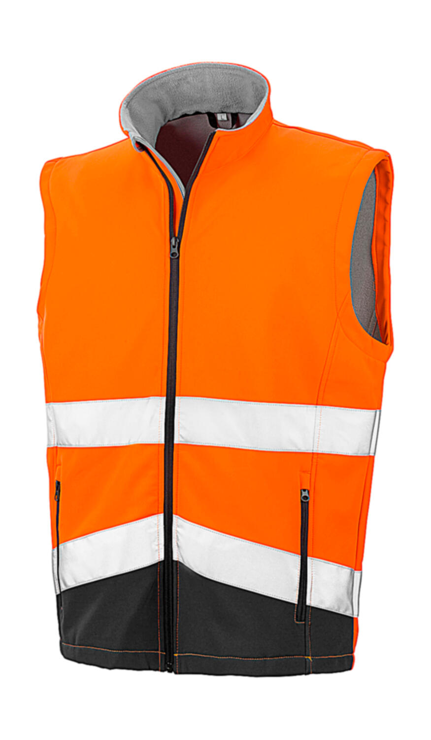 Chaleco softshell de seguridad imprimible Fluorescent Orange/Black