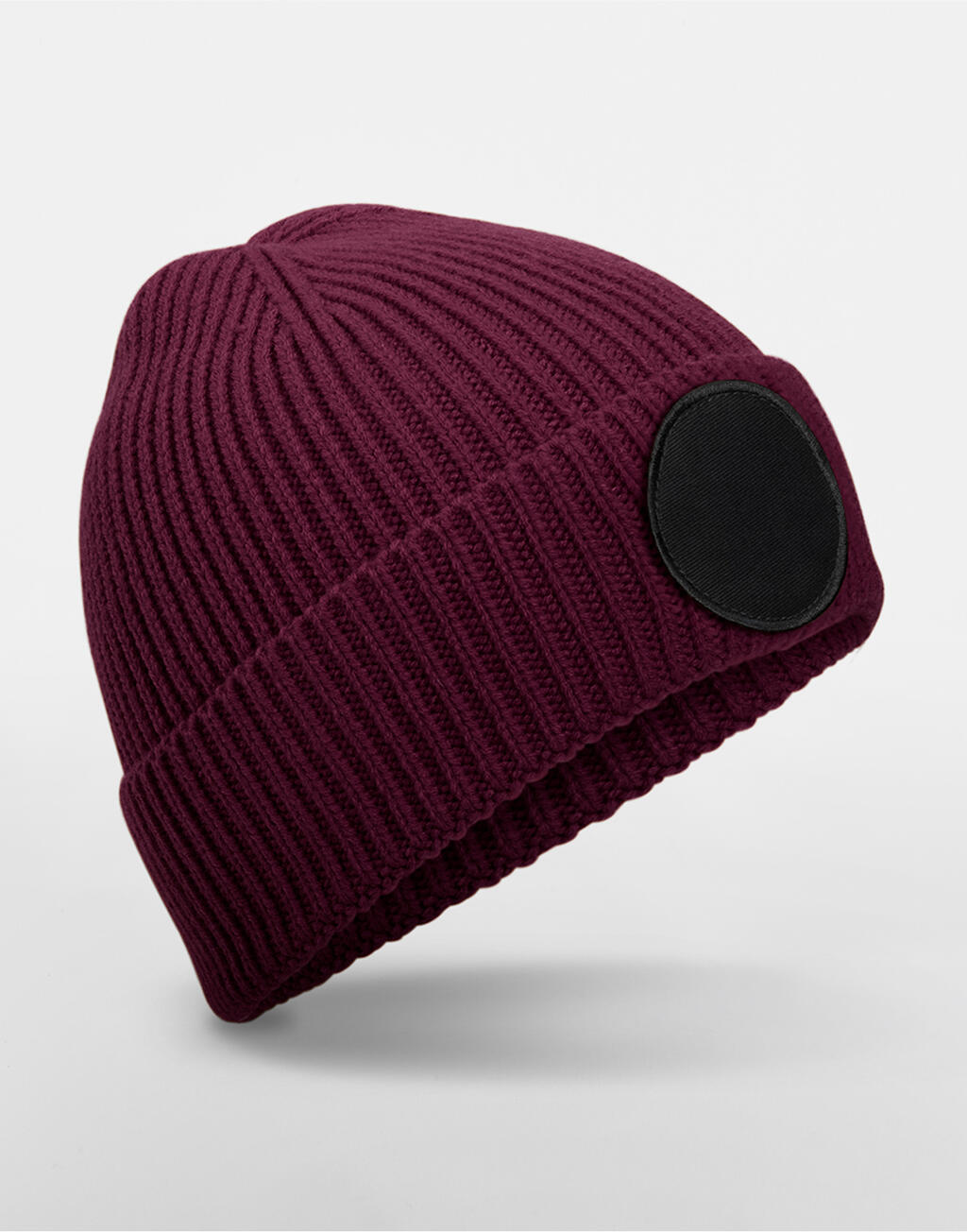 Gorro Circular Fashion con Parche Burgundy/Black