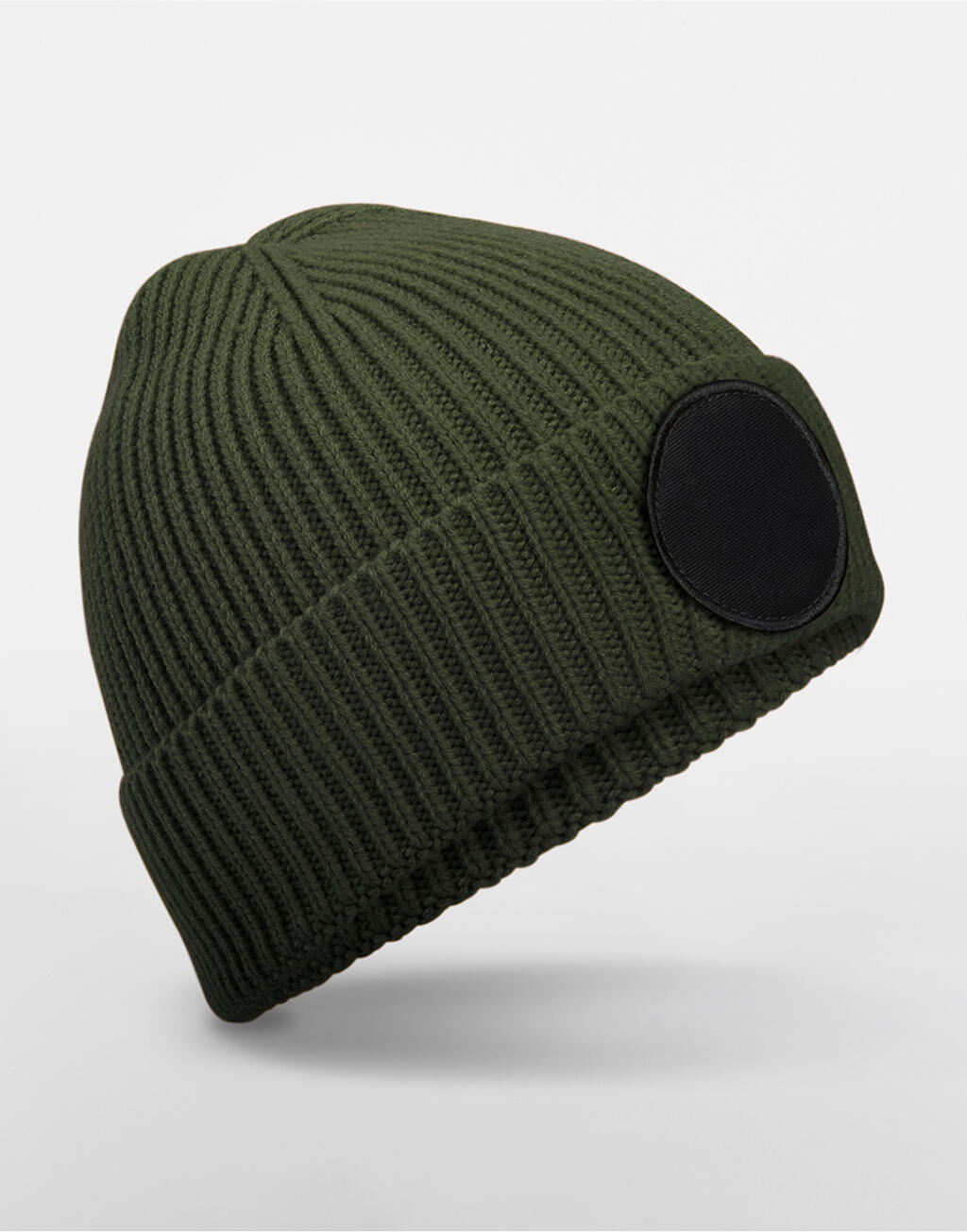 Gorro Circular Fashion con Parche Olive Green/Black