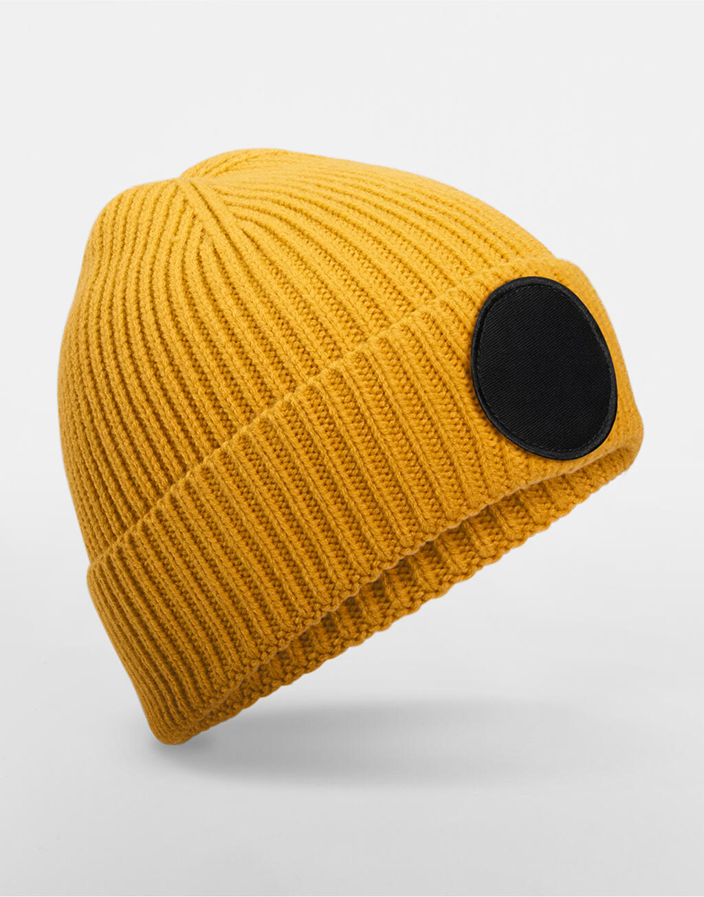 Gorro Circular Fashion con Parche Mustard/Black