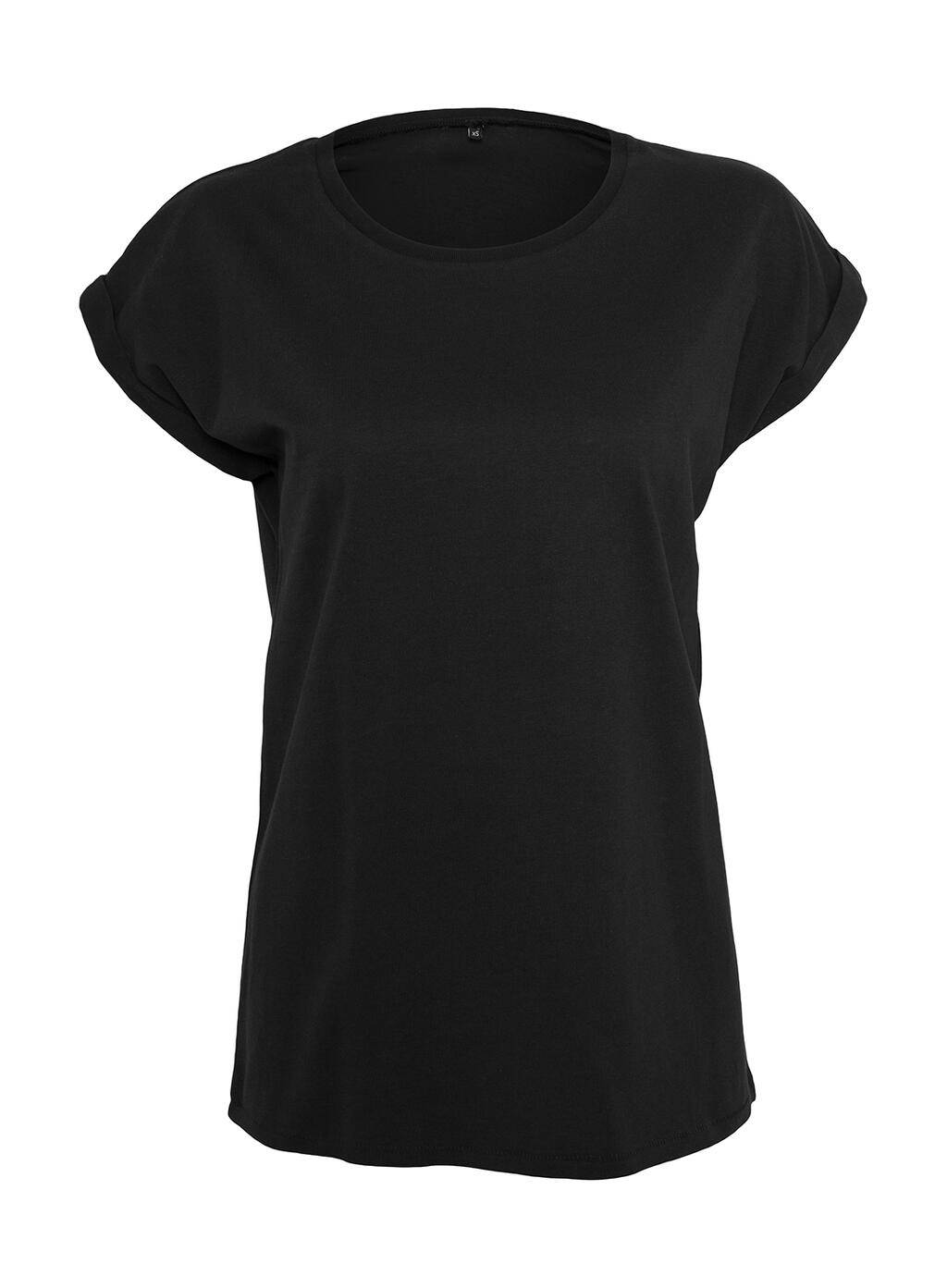 Ladies Extended Shoulder Tee Black
