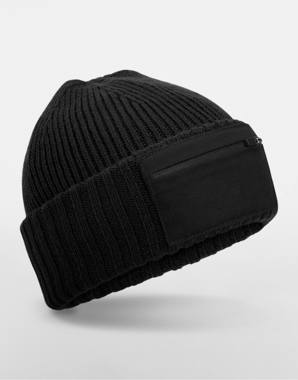 Gorro con Cremallera y Parche Black