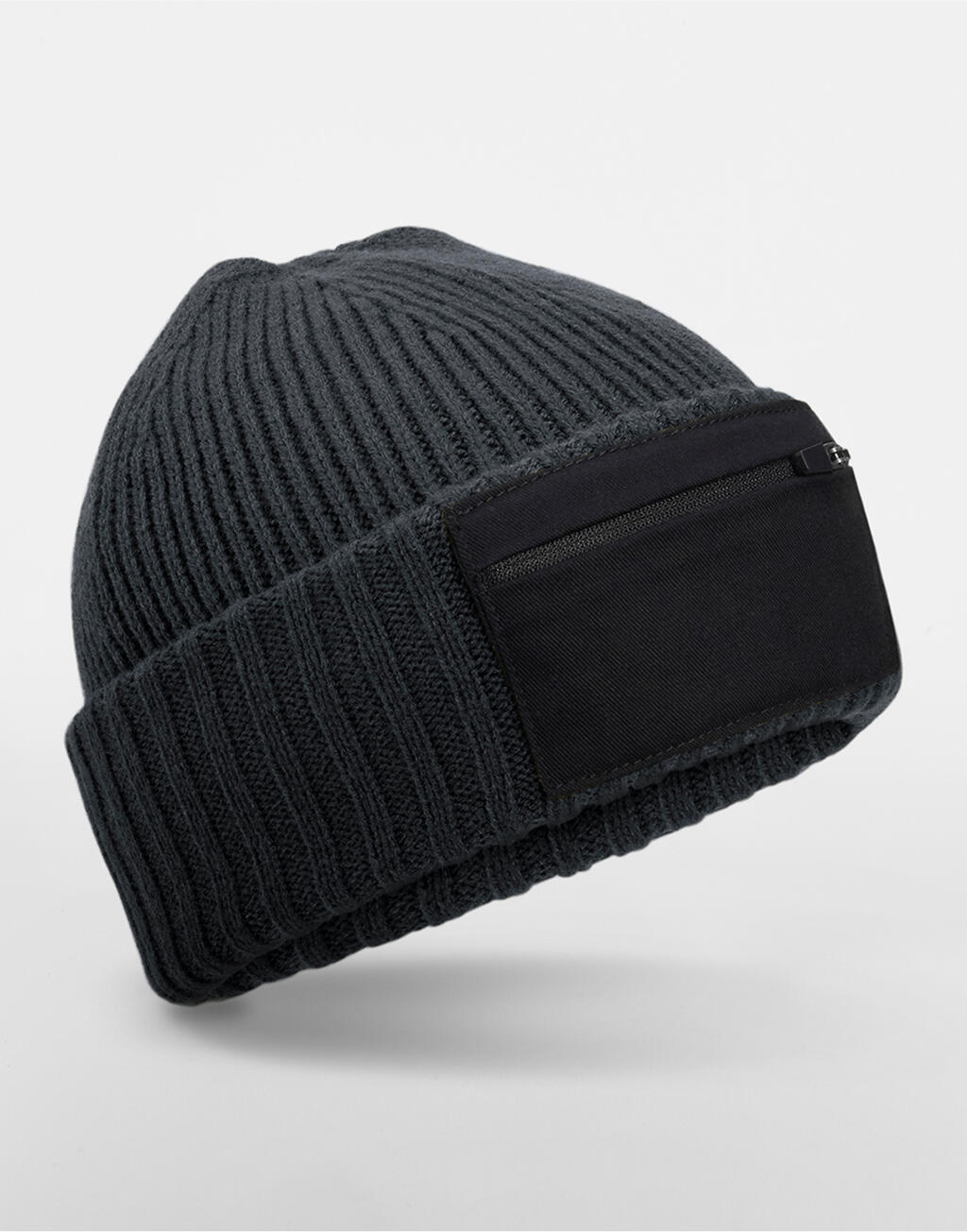 Gorro con Cremallera y Parche Graphite Grey/Black