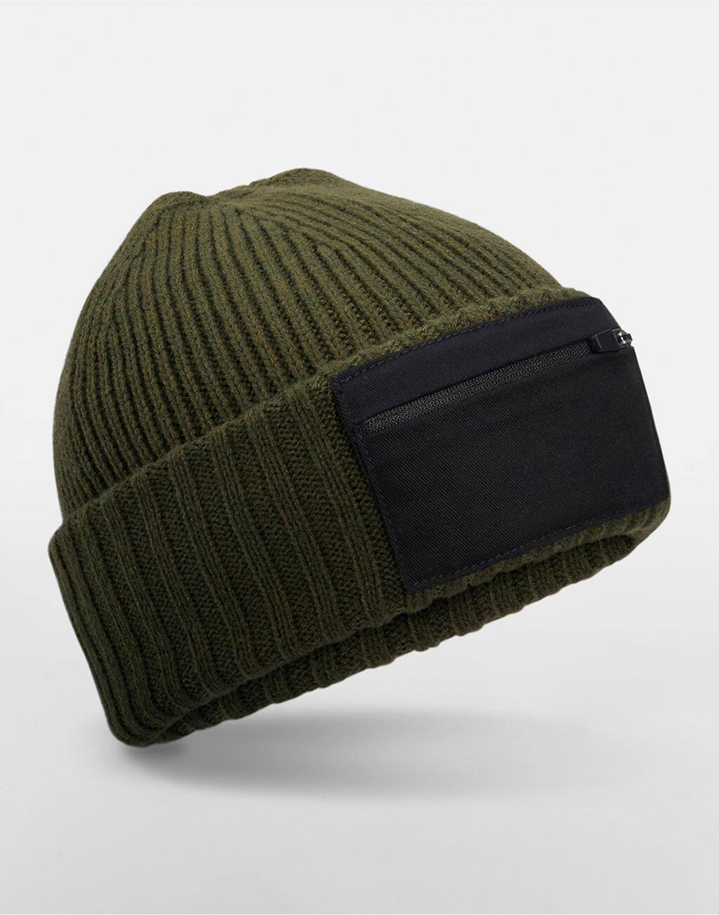 Gorro con Cremallera y Parche Military Green/Black