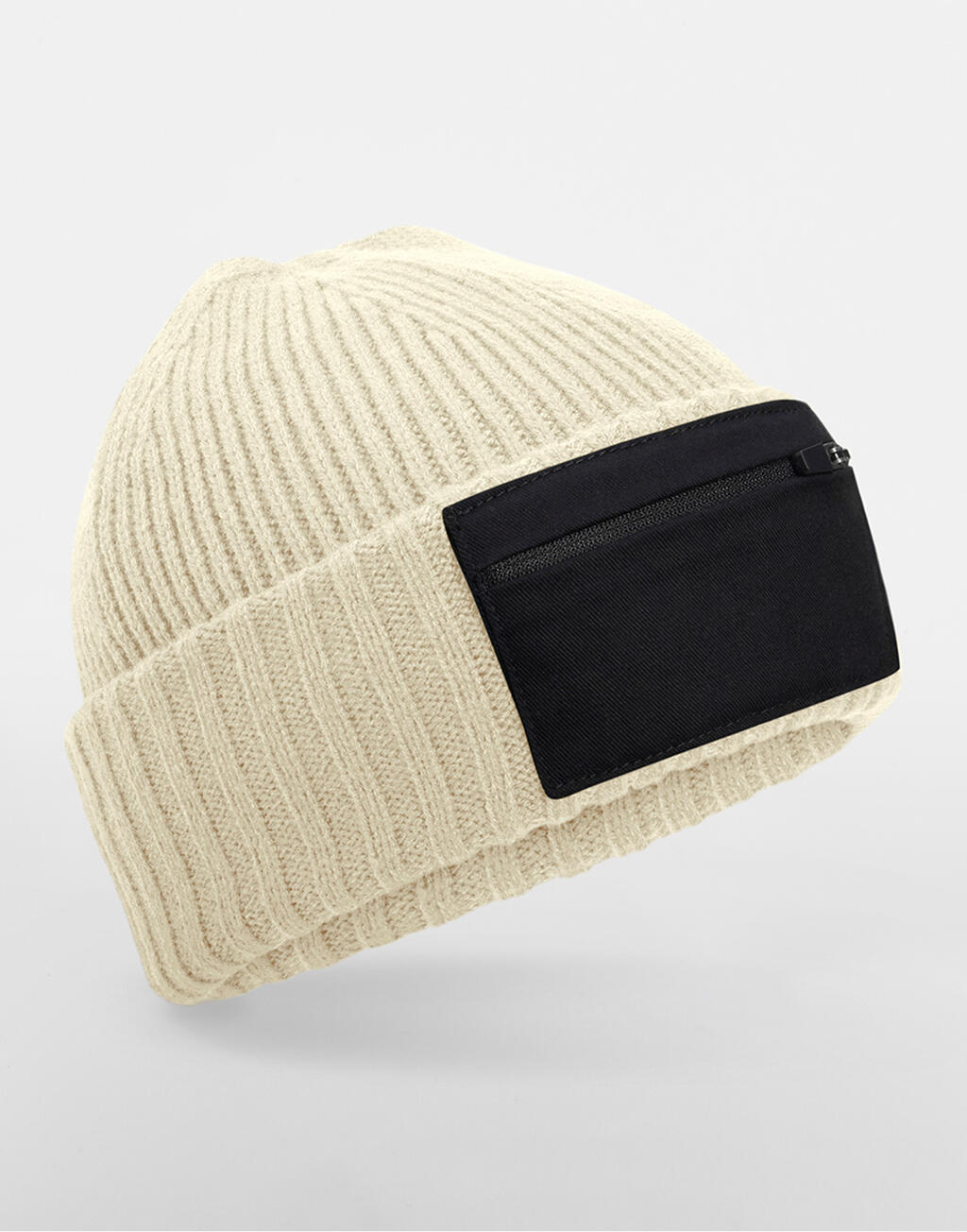 Gorro con Cremallera y Parche Sand/Black