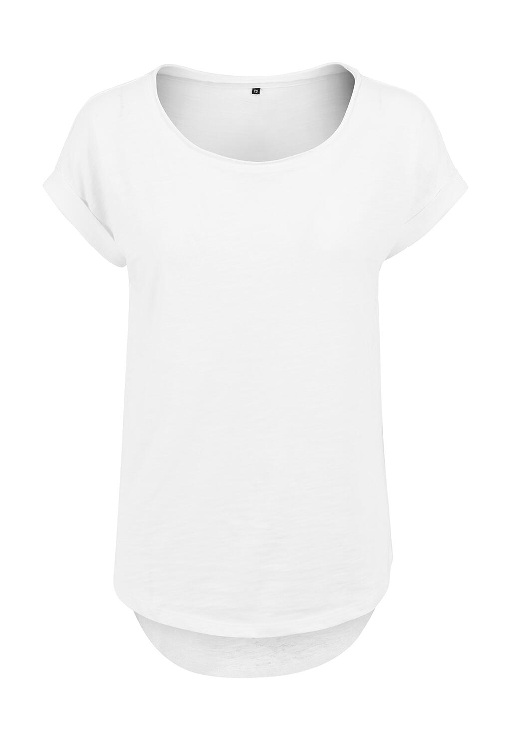 Ladies Long Slub Tee White
