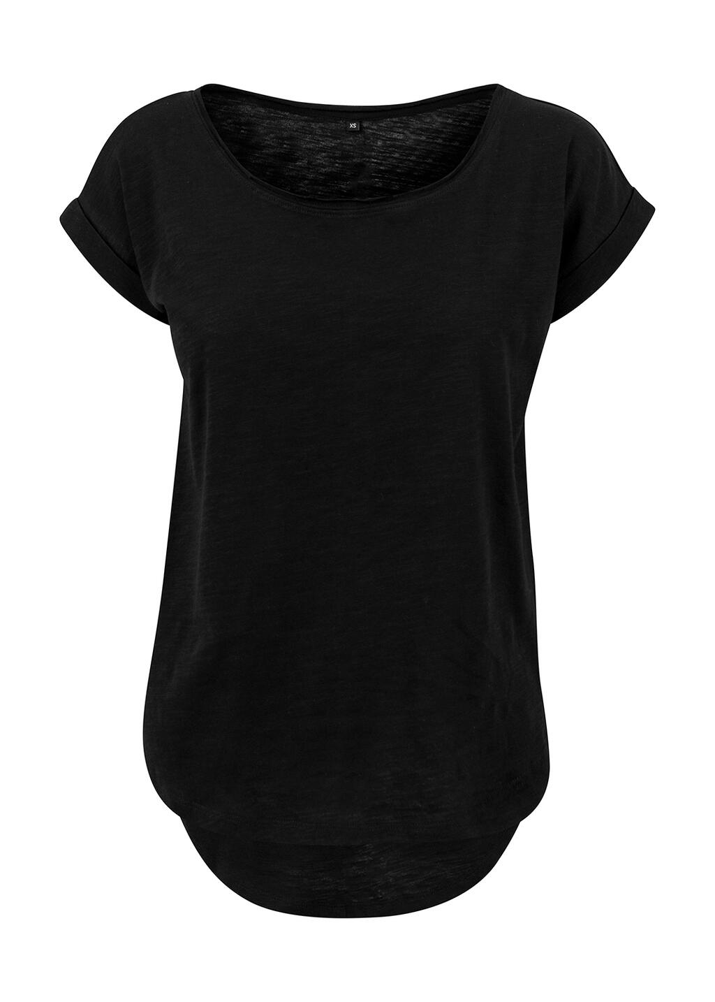 Ladies Long Slub Tee Black