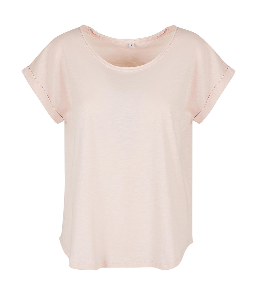 Ladies Long Slub Tee Pink