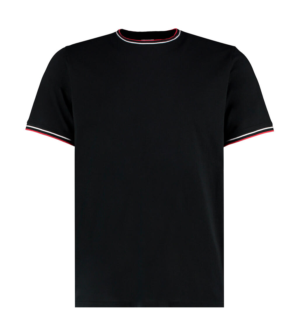 Camiseta ajustada Tipped Black/White/Red