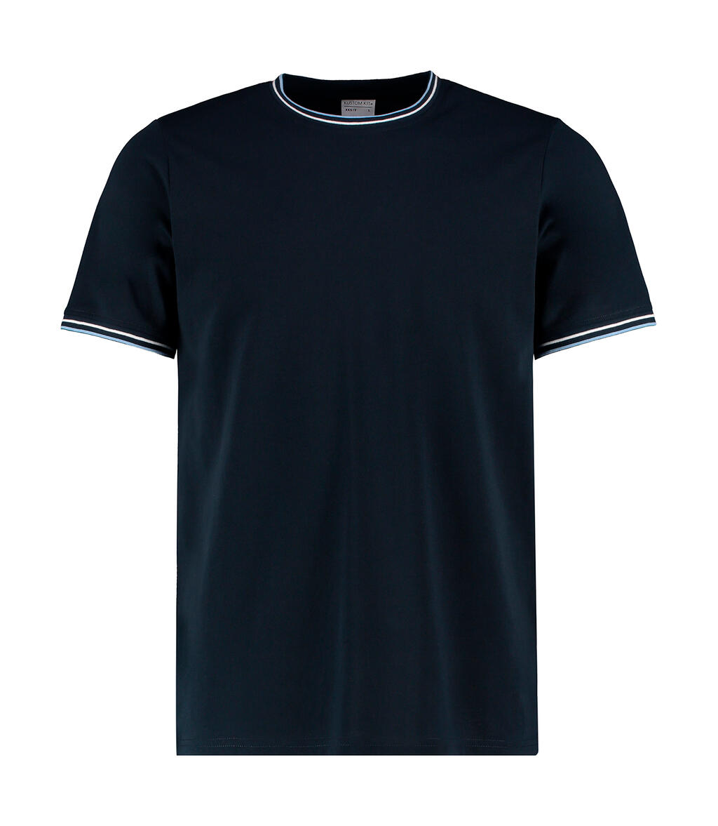 Camiseta ajustada Tipped Navy/White/Light Blue