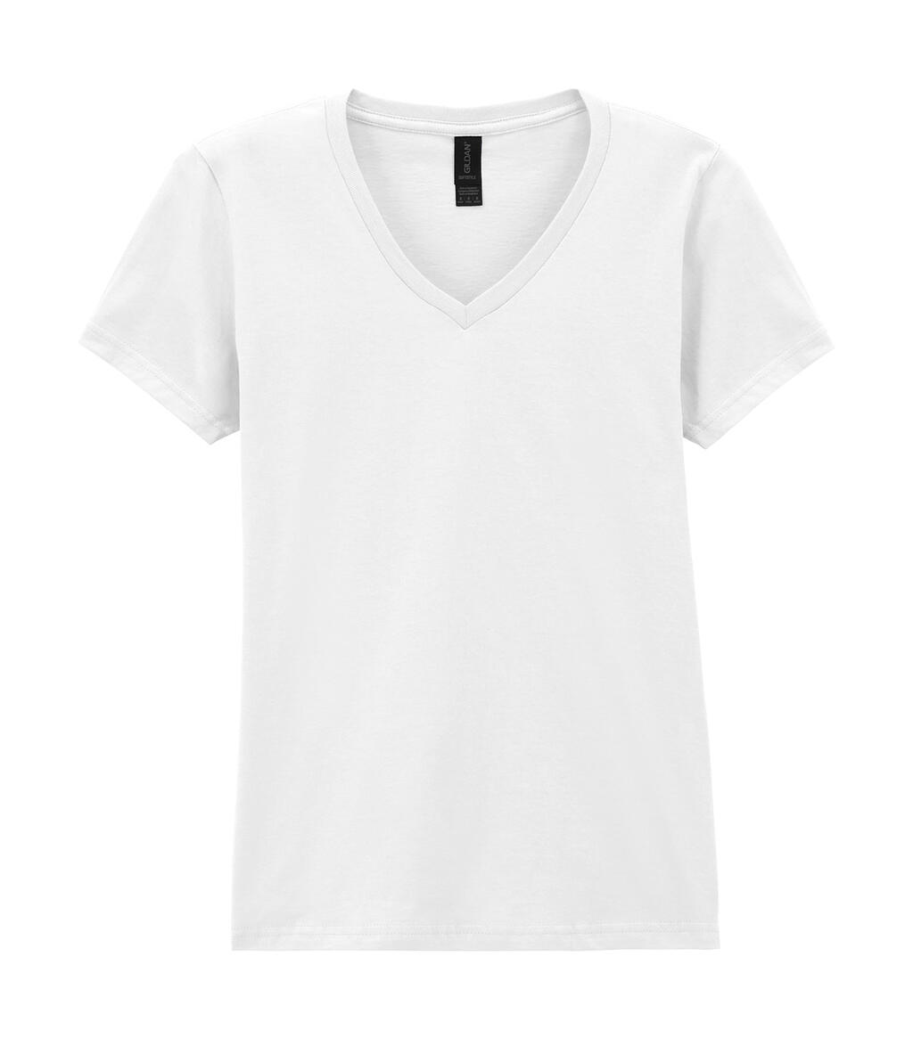 Camiseta Softstyle cuello V Mujer White
