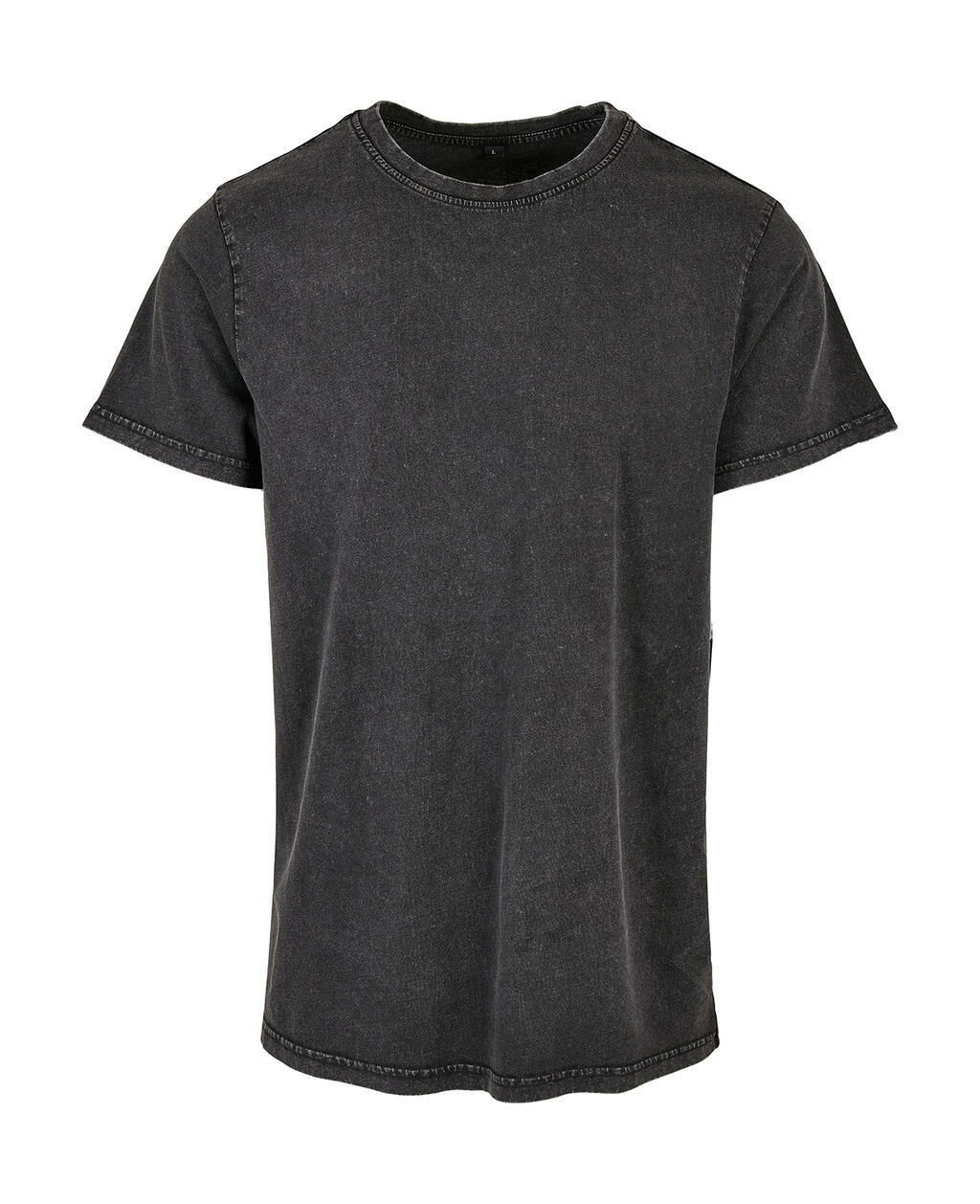 Acid Washed Round Neck Tee Black