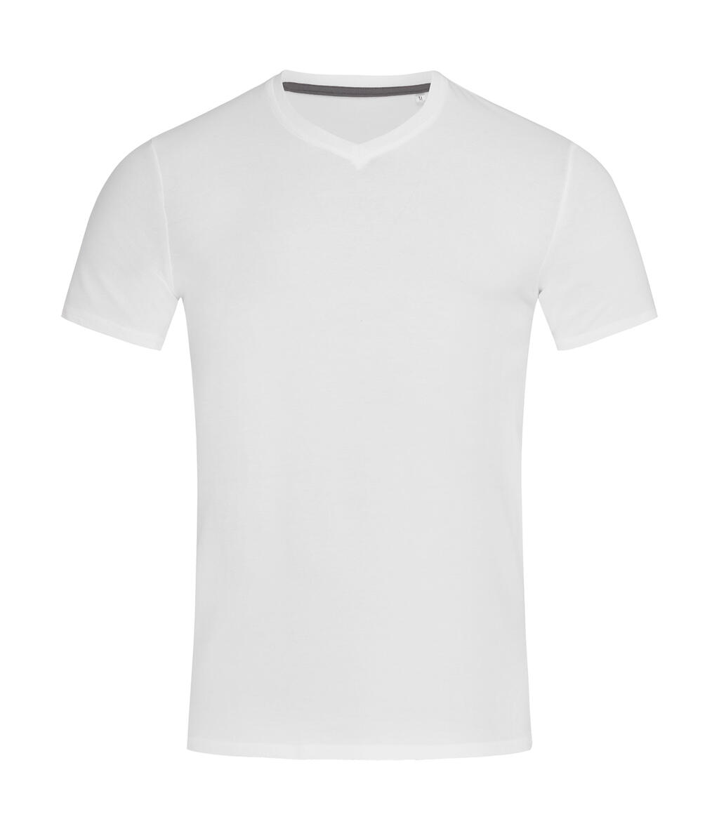Stretch-T V-neck for men White