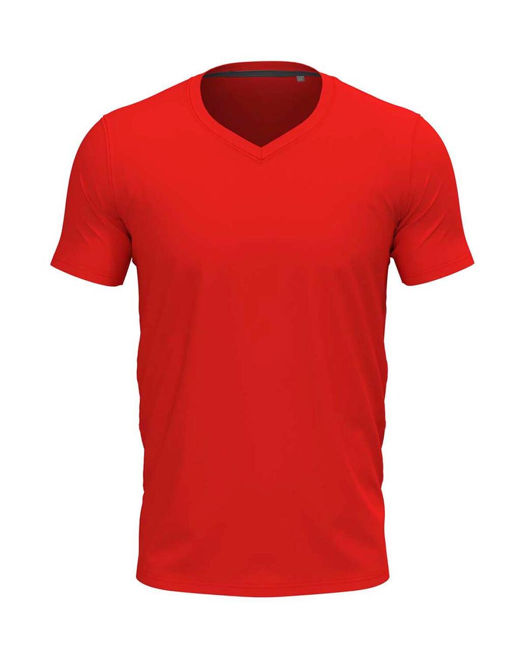 Stretch-T V-neck for men Scarlet Red