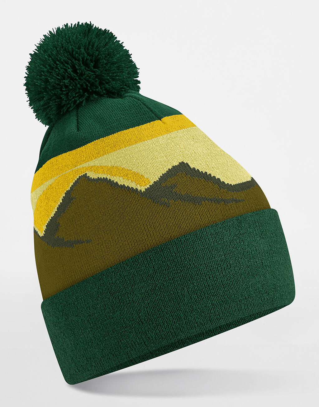 Gorro con pompón picos montañosos Alpine Peaks
