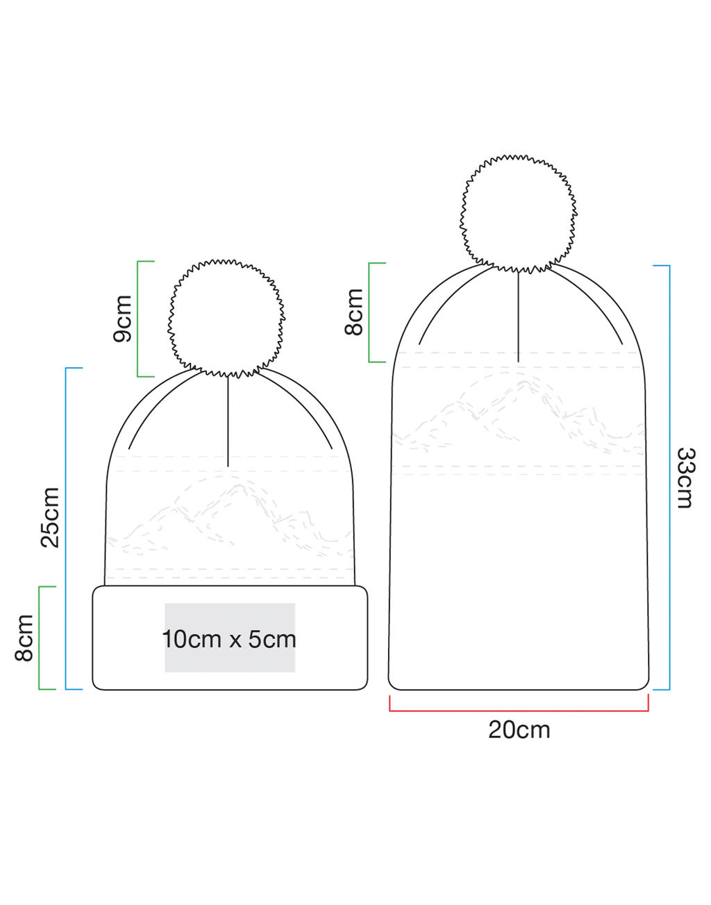 Beechfield Gorro con pompón picos montañososotro