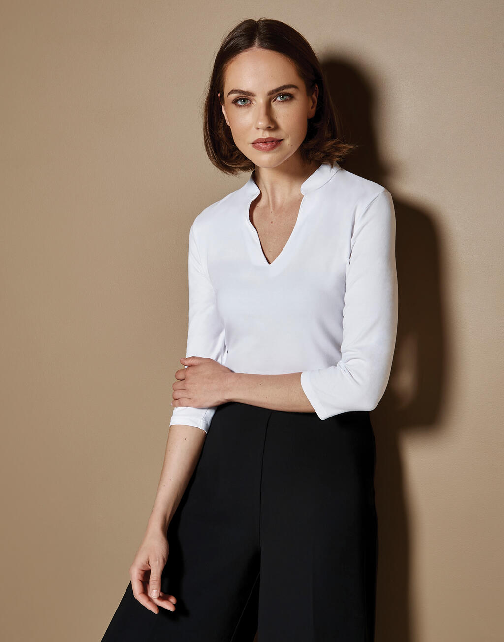  Kustom Kit Camiseta Regular cuello mandarín y manga 3/4otro