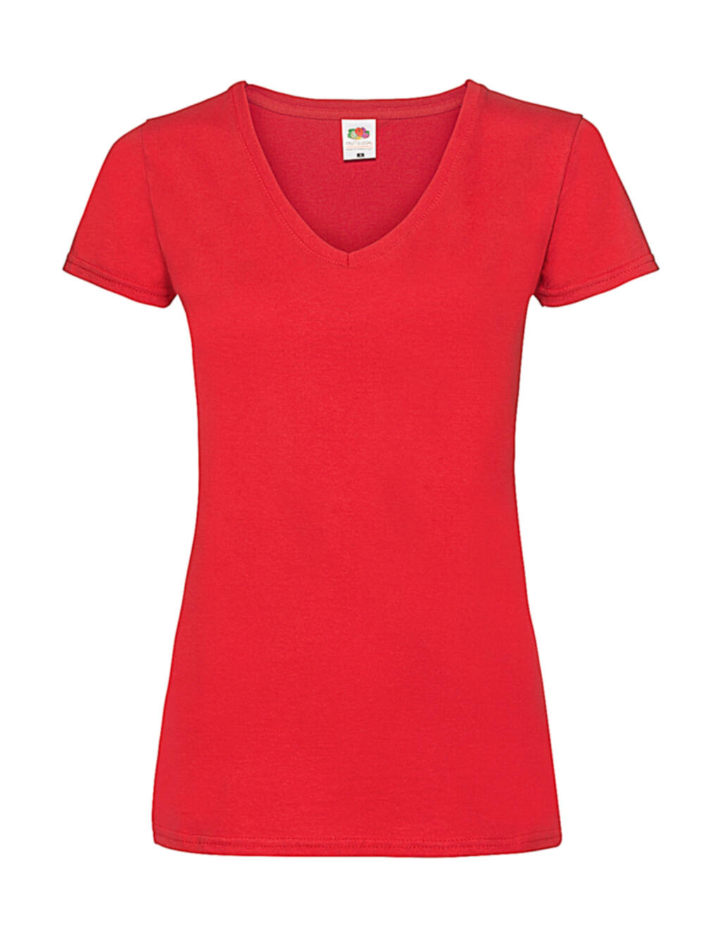 Camiseta cuello V Valueweight corte femenino Red