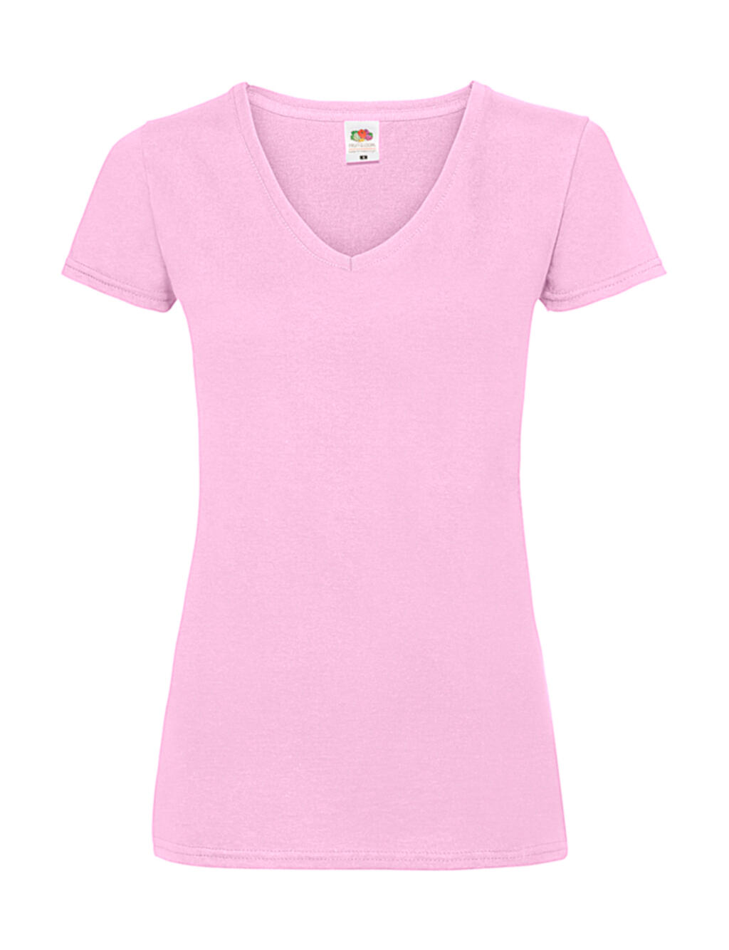 Camiseta cuello V Valueweight corte femenino Light Pink