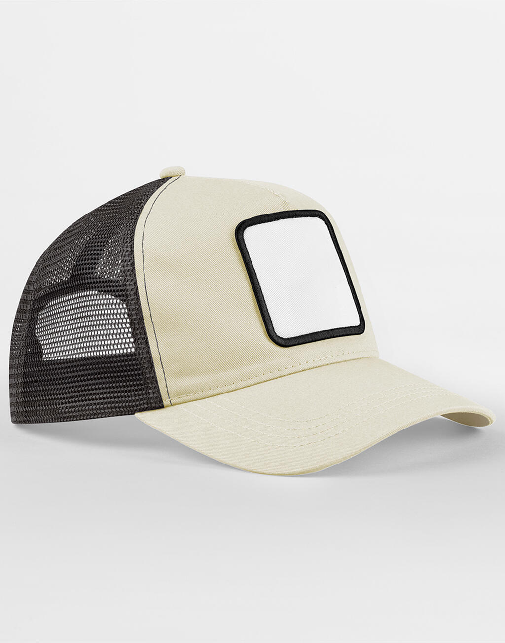 Gorra Trucker de 5 paneles Appliqué Patch Stone/Shadow Grey