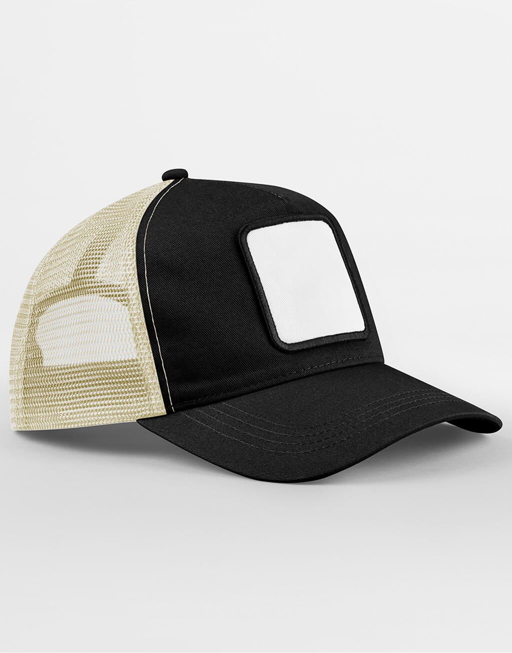 Gorra Trucker de 5 paneles Appliqué Patch Black/Stone